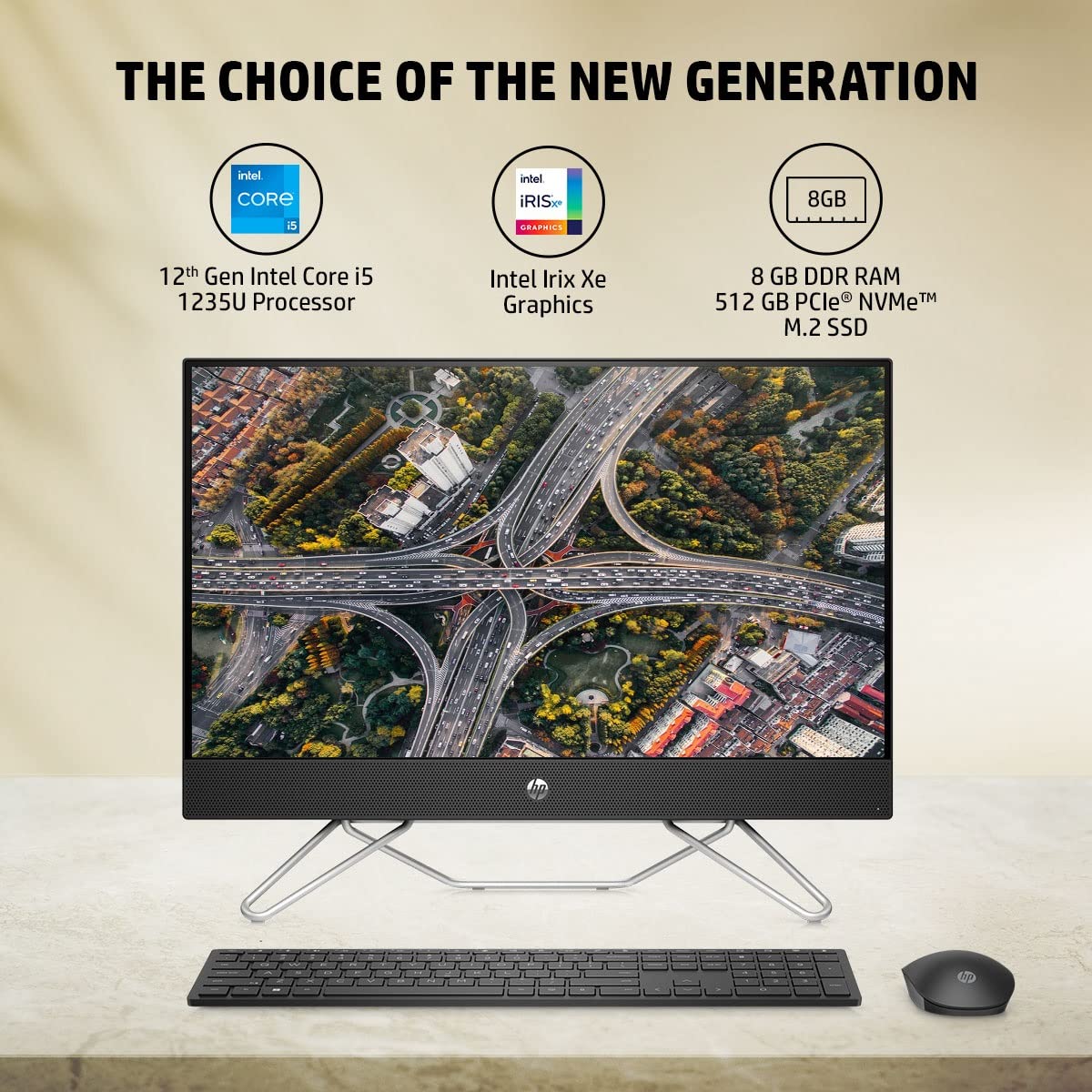 【SSD,Office】 i5 16GB 128GB+500GB HP製PC HP All-in-One 24-cb1907in, 12th Gen Intel Core i5-1235U
